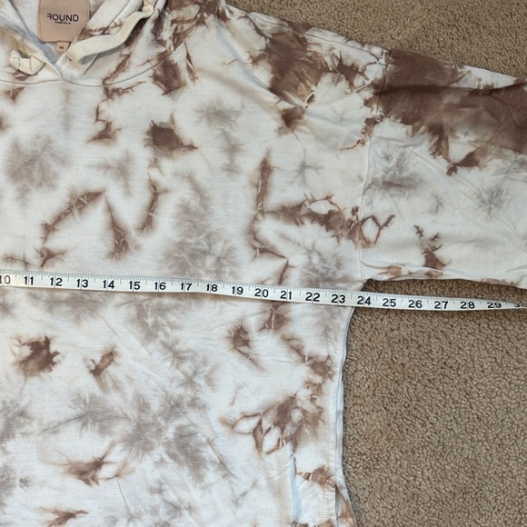 Brown and White Oversized Tie-Dye Yoga Hoodie - Picture 4 of 7